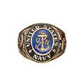 Engraved Navy Deluxe Military Ring